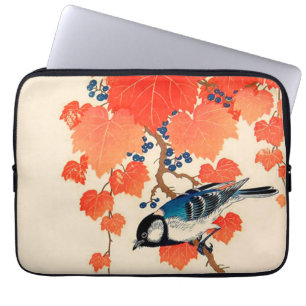 Capa Para Notebook Vintage Jay Bird e Autumn Grapevine