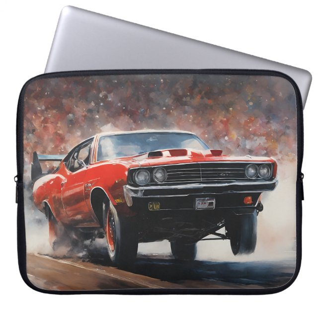 Capa Para Notebook Vintage Musculoso Carro (Frente)