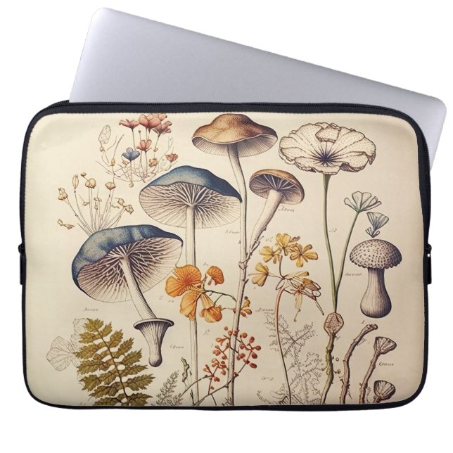 Capa Para Notebook Vintage Mushroom Naturalist (Frente)