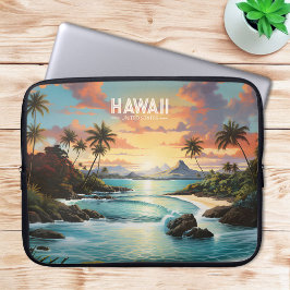 Capa Para Notebook Vintage Painting Hawaii Beach Tropical Paradise