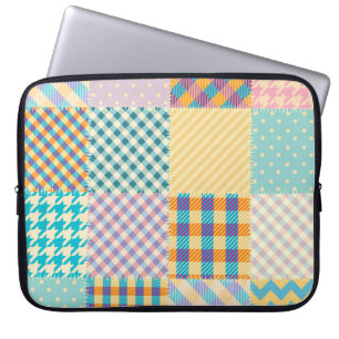Capa Para Notebook Vintage Patchwork: Textile Seamless Background (Co