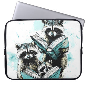 Capa Para Notebook Vintage Raccoon Readers Club