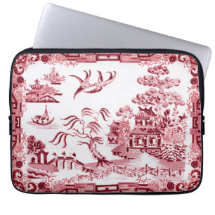 Capa Para Notebook Vintage Red Willow Neoprene Bolsa de laptop