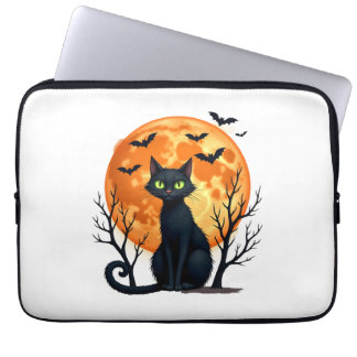 Capa Para Notebook Vintage Scary Christmas Cat Costume Retro Cat Moon
