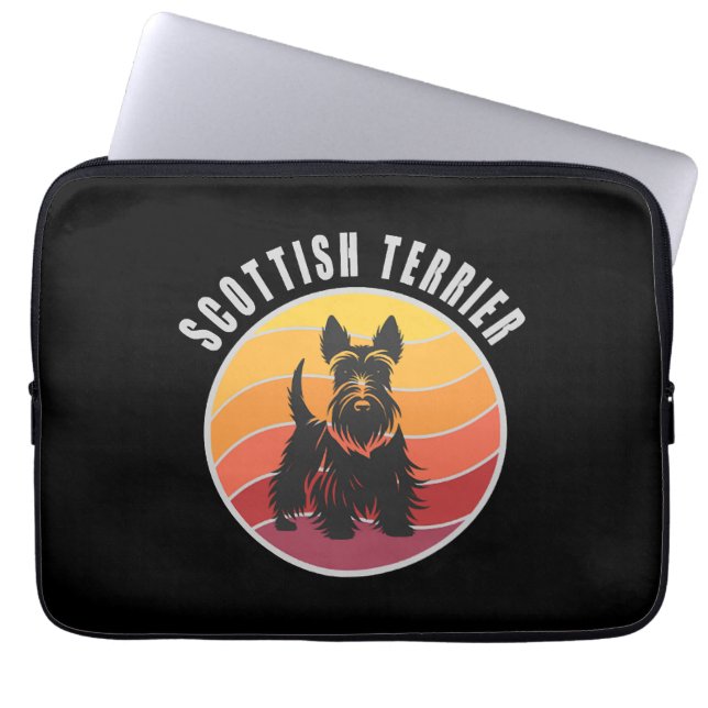 Capa Para Notebook Vintage Scottish Terrier Sunset (Frente)