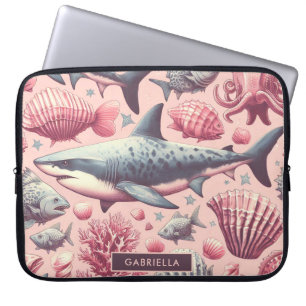 Capa Para Notebook Vintage Shark Seamless