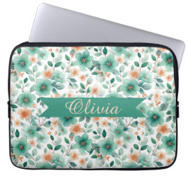 Capa Para Notebook Vintage Spring Green Floral Personalized