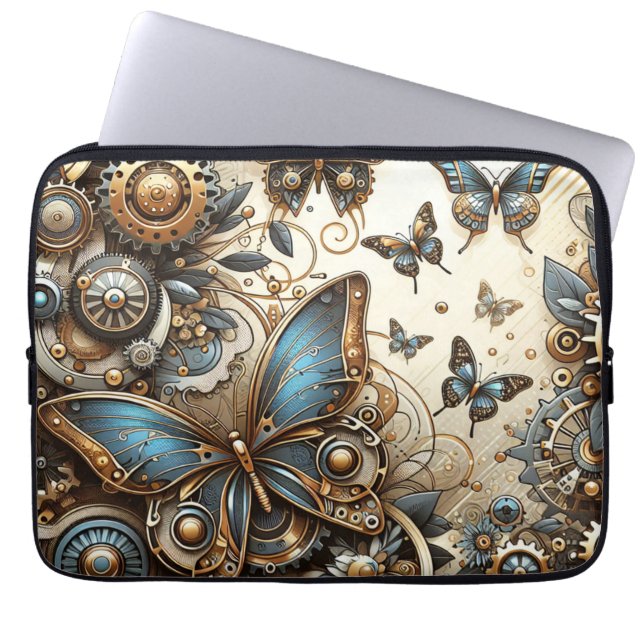 Capa Para Notebook Vintage Steampunk Butterflies (Frente)
