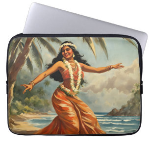 Capa Para Notebook Vintage Style Havaiana Viagem Hula Girl Dançando