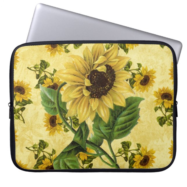Capa Para Notebook Vintage Sunflower (Frente)