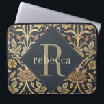 Capa Para Notebook Vintage Tapeçaria William Morris Monograma<br><div class="desc">Este simples, mas elegante design apresenta um elegante padrão inspirado por William Morris em verde-sábio, azul-escuro, e floral bronzeado e ferrugem. Proteja o seu laptop ou comprimido no olho. Adicione um nome para personalizá-lo. Faz um Natal excelente ou um presente Dia de as mães. Criado pela imprensa simplesmente de farmácia....</div>