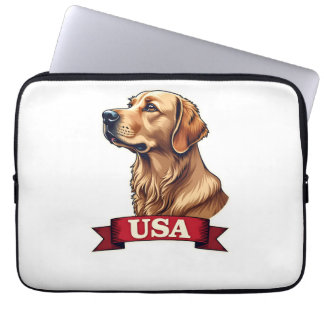 Capa Para Notebook Vintage USA Golden Retriever Engraving Shirt