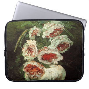Capa Para Notebook Vintage Vase with Peonies by Vincent van Gogh.