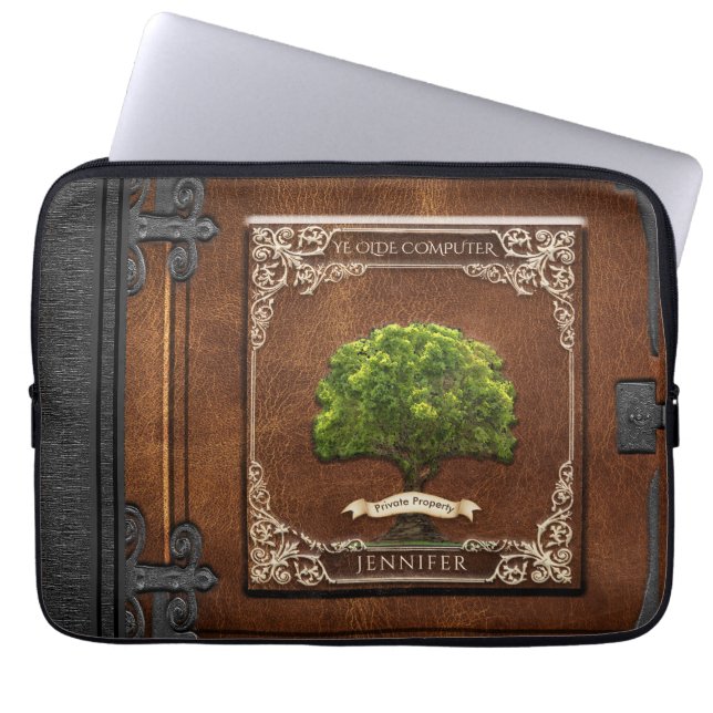 Capa Para Notebook Vintage, Vintage, Antigo Livro de Couros (Frente)