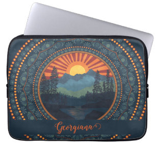 Capa Para Notebook Vintage Wilderness Personalizado Dot Sunset Mandal