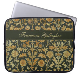 Capa Para Notebook Vintage William Morris Dourado Floral
