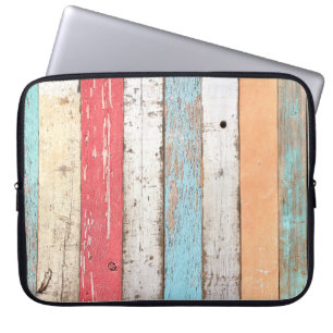 Capa Para Notebook Vintage Wood: Textura Cracking Multicolor.