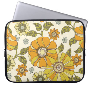 Capa Para Notebook Vintagem Floral De Grande Escala Colorida, Desenha