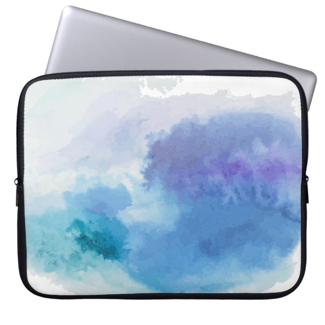 Capa Para Notebook Violeta azul-turquesa-aquarela (Frente)