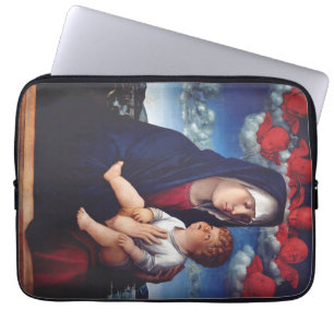 Capa Para Notebook Virgem Maria e Menino Arte Religiosa Clássica