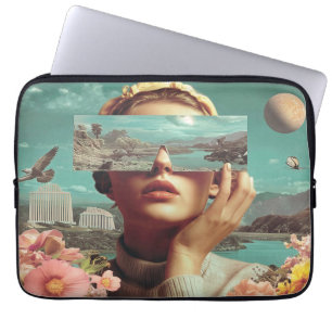 Capa Para Notebook Visão de Paisagem Surrealista, Retrato feminino su