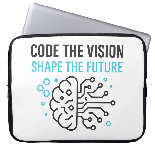 Capa Para Notebook Visionário técnico futurístico: código binário de  (Frente)