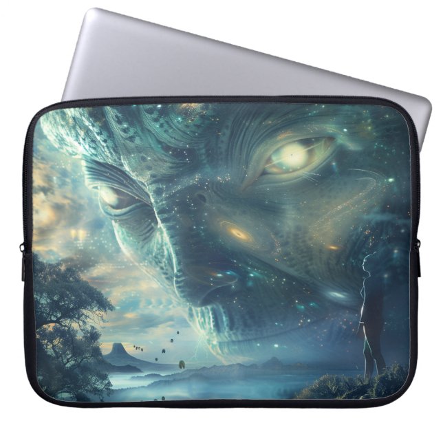 Capa Para Notebook Visitação de alienígenas à Arte Digital (Frente)