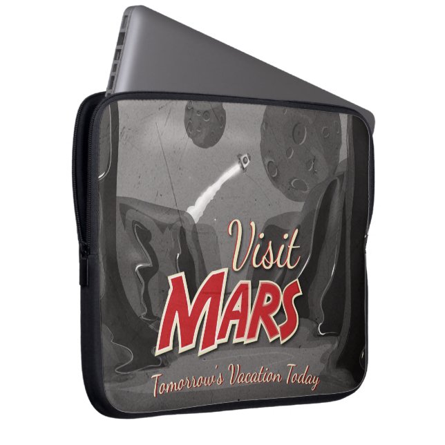 Capa Para Notebook Visite o Poster vintage Mars (Frente Esquerda)