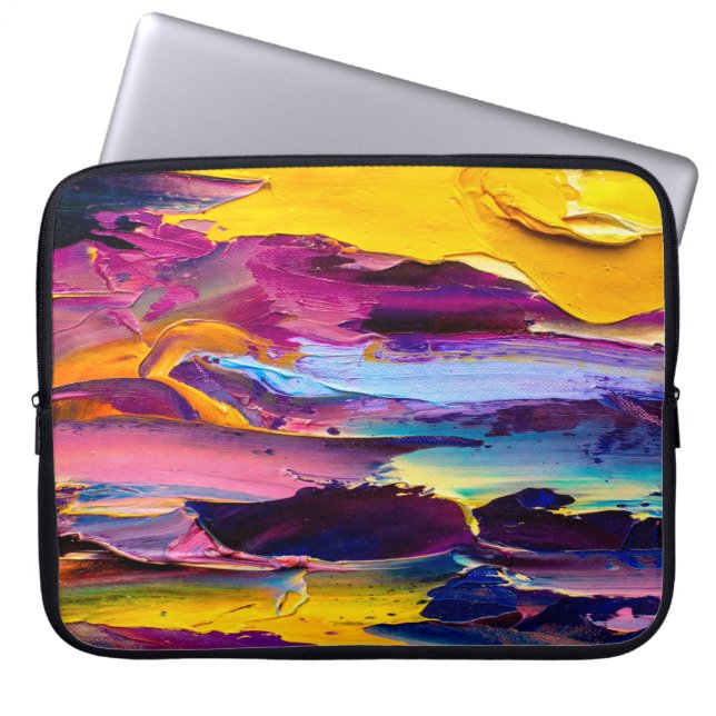 Capa Para Notebook Vista aproximada de uma pintura de óleo de faca de (Frente)