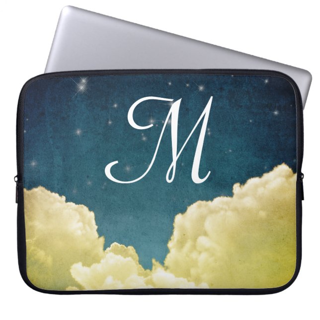 Capa Para Notebook Vista Celestial Estrelas Monograma Laptop de 15" (Frente)