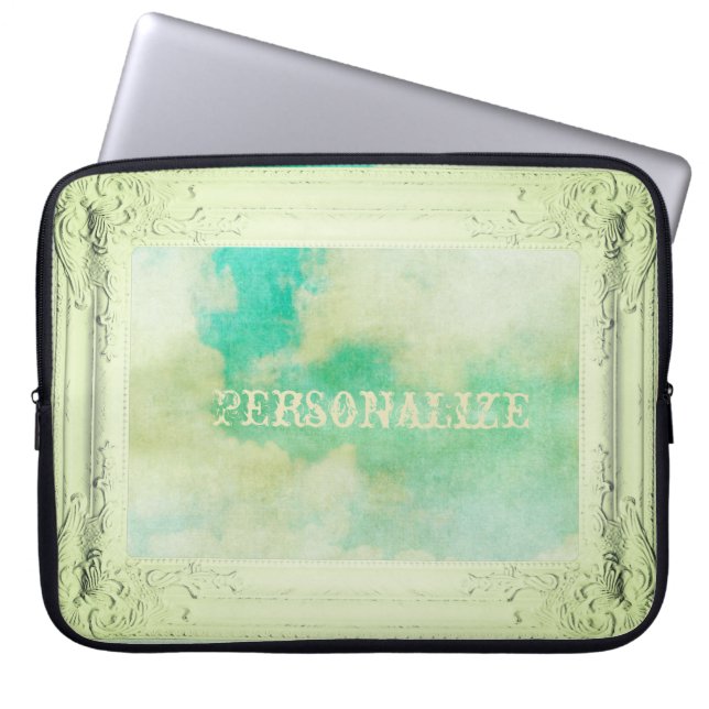Capa Para Notebook Vítimo quadro céu com nuvem pintando elegante teal (Frente)