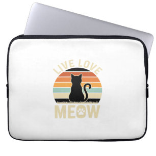 Capa Para Notebook Viva Ame Gato Design Vintage de Pôr do Sol de Gato