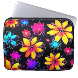Capa Para Notebook Vivid Neon Floral