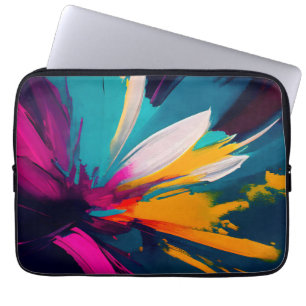 Capa Para Notebook Vívido Florescer – Energia Floral Abstrata Explosi