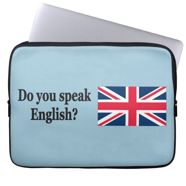 Capa Para Notebook Você fala inglês? em inglês. Sinalizador bf (Frente)