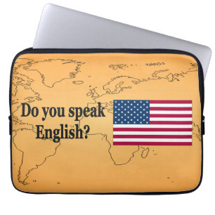 Capa Para Notebook Você fala o inglês? em inglês. FB da bandeira