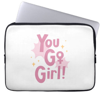 Capa Para Notebook Você Vai Menina | Bolsa de Eletrônicos Rosa Fofa
