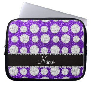 Capa Para Notebook Voleibol roxo do brilho do índigo conhecido feito