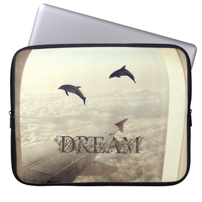 Capa Para Notebook Voo com golfinhos (Frente)
