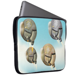 Capa Para Notebook Vôo da nave espacial através de um planeta