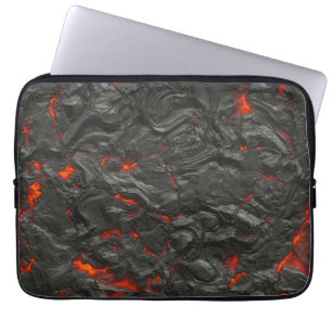 Capa Para Notebook vulcão de lava Molten preto e vermelho