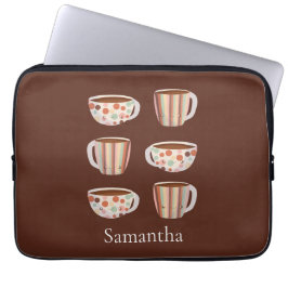 Capa Para Notebook Warm Circle Pattern On Cups Of Coffee