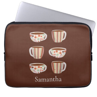 Capa Para Notebook Warm Circle Pattern On Cups Of Coffee