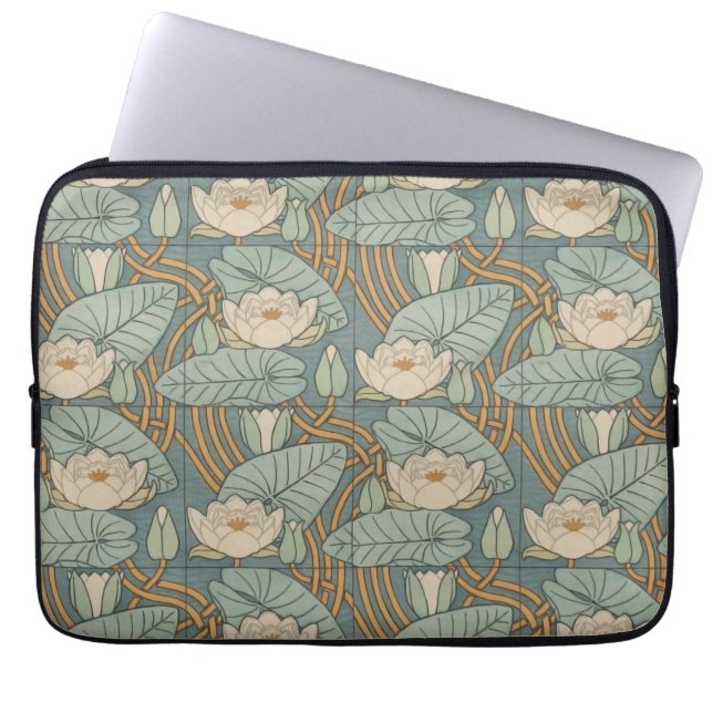 Capa Para Notebook Water Lily Art Nouveau Nature (Frente)