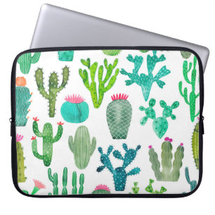 Capa Para Notebook Watercolor Cactus Set: Coleção Artística
