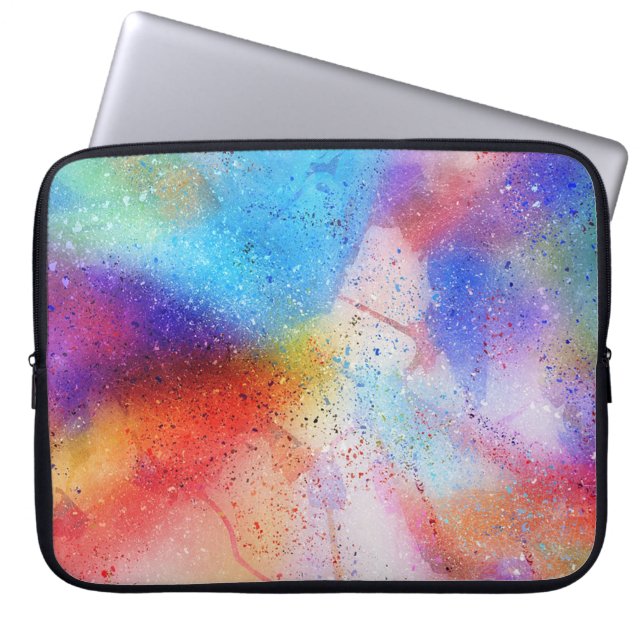 Capa Para Notebook Watercolor e Paint Splatter (Frente)