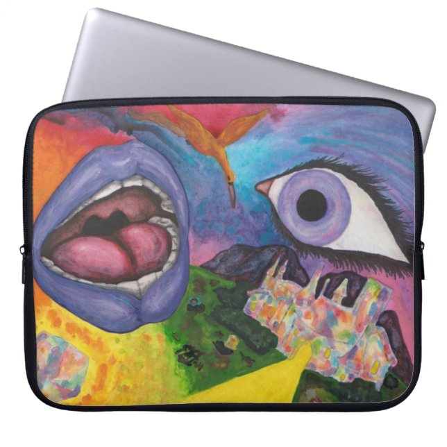 Capa Para Notebook Watercolor Fantasy Dimensões Mulher Superreal (Frente)