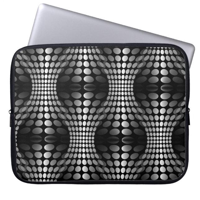 Capa Para Notebook Waves Pontas Papel de parede preto e branco (Frente)