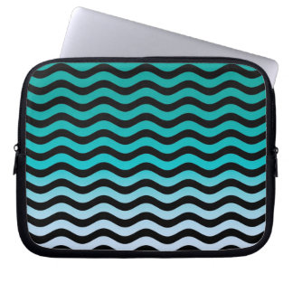 Capa Para Notebook Wavy Turquoise Stripes