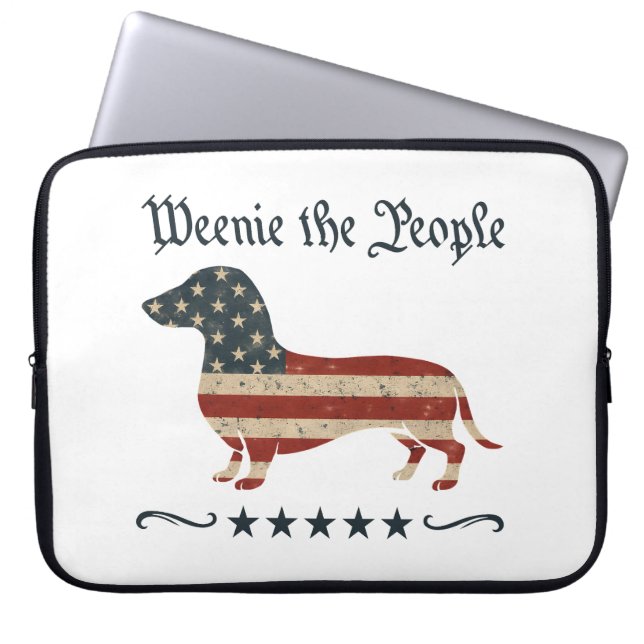 Capa Para Notebook Weenie The Pessoas Dachshund 4 De Julho (Frente)